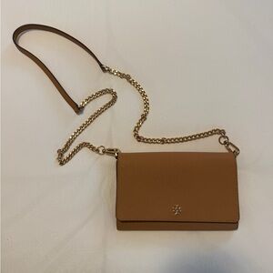 Tory Burch Brown Crossbody Bag with Gold Chain
